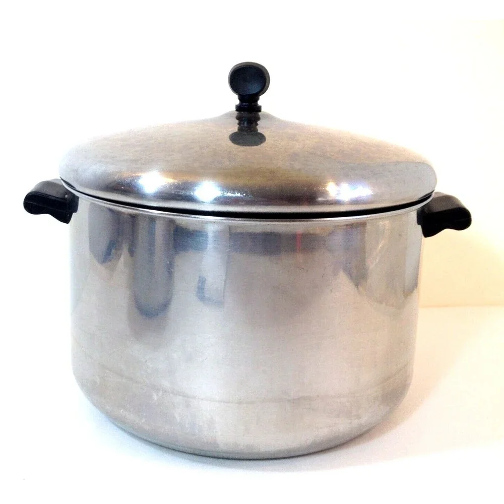 Vintage Farberware 8 Qt Pot with Lid Aluminum Clad Stainless Steel Made in USA